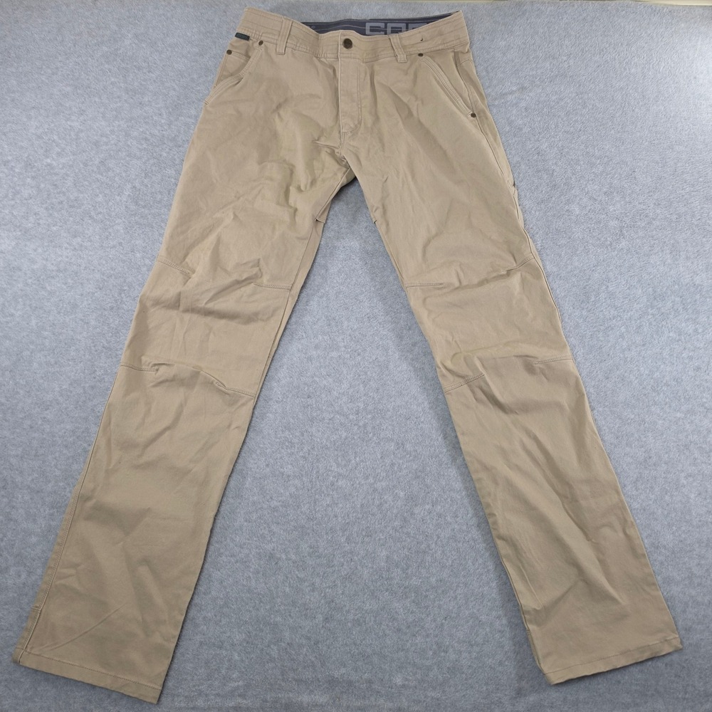 CQR Mens Tactical Pants 32W 34L Khaki Tan Straight Leg Cargo Work Outdoor